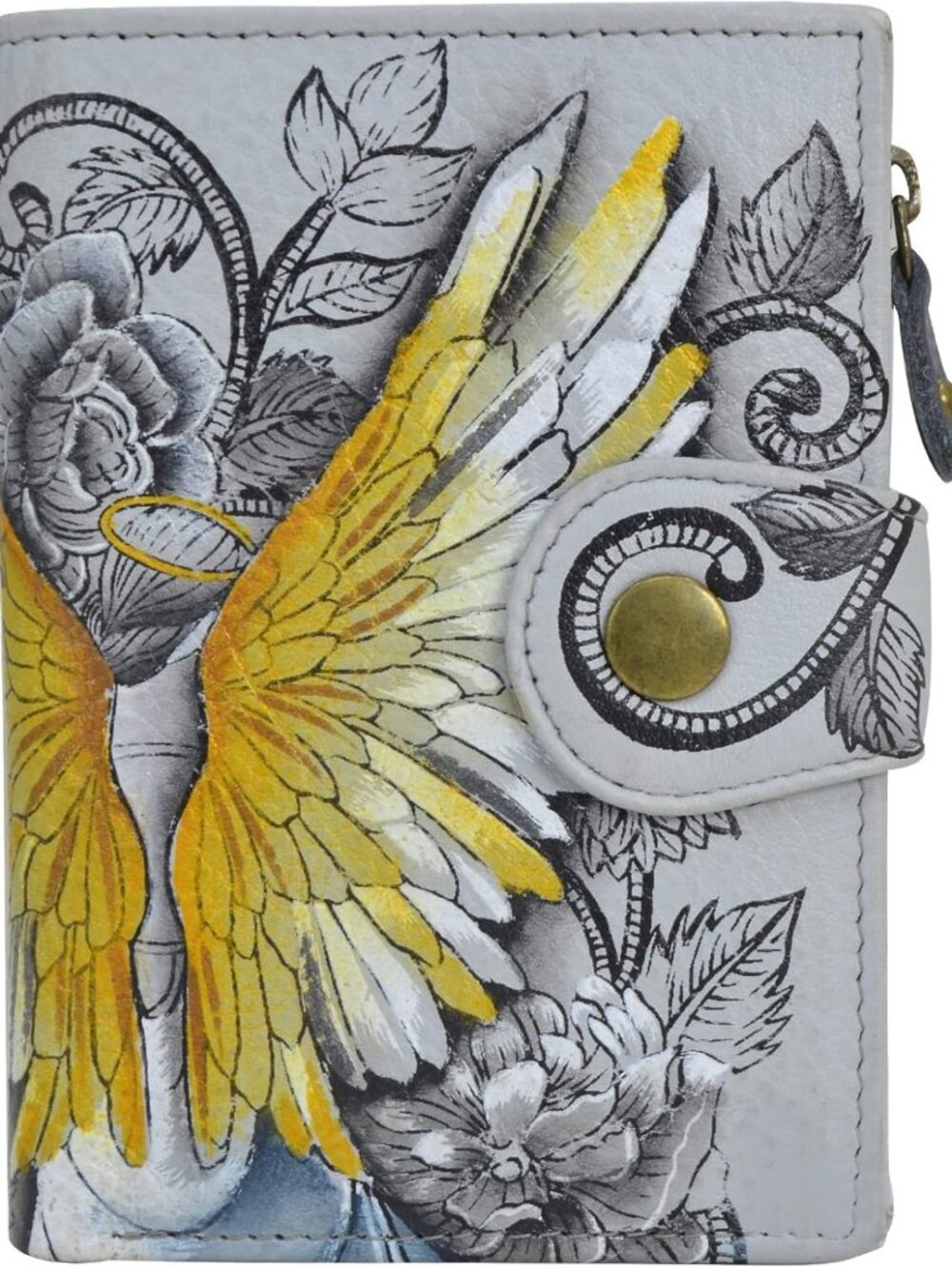 Hand-Painted Genuine Leather Wallet for Women - Stylish & Functional Accessory